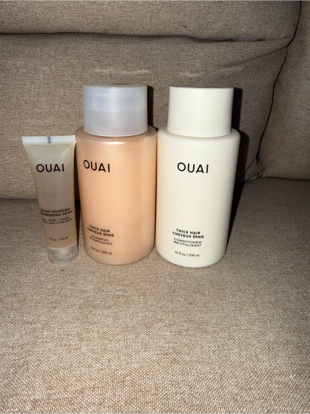 OUAI Thick Hair Shampoo & Conditioner Set - with detox shampoo bundle